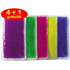 Lot de 5 bouillottes perles - Grand modèle - 4+1 gratuite