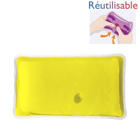 Bouillotte pastille réutilisable - grande jaune
