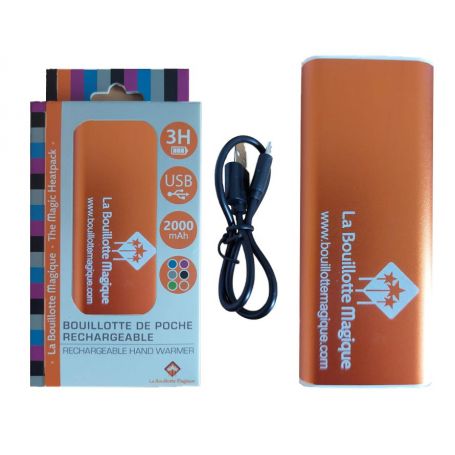 Bouillotte Magique rechargeable USB, Orange - bouillotte de mains