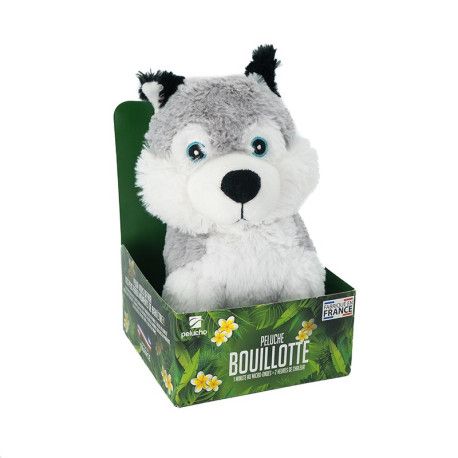 Bouillotte Husky, blé et lavande au micro-ondes, marque Pelucho