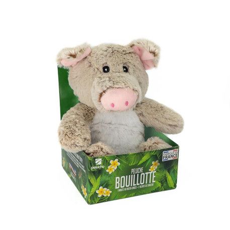 Bouillotte cochon Pelucho fabriquée en France, à base de blé & lavande