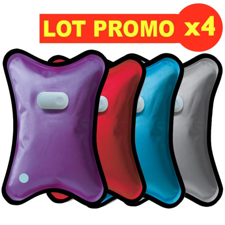 Lot De 3 Bouillottes En Caoutchouc Naturel D'un Litre (1 L) - Grande Bouillotte Pour Soulager La Douleur - Sécurisée Et étanche - Couleur : Rouge, Bleu, Crème